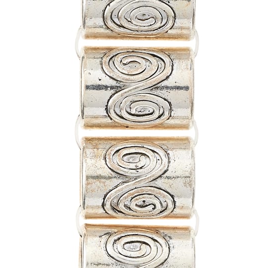 12 Pack: Antique Silver Metal Tube Beads, 14mm by Bead Landing™